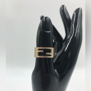 Fendi Gold Baguette Ring Size 8